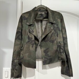 Women's Camouflage Faux Suede Utility Jacket